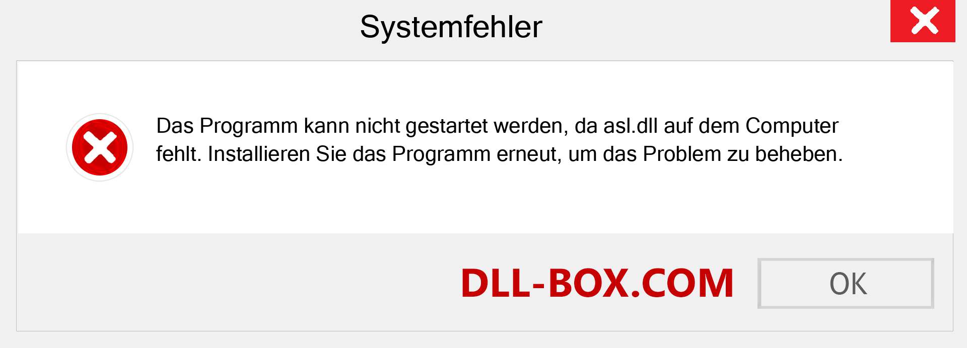 asl.dll-Datei fehlt?. Download für Windows 7, 8, 10 - Fix asl dll Missing Error unter Windows, Fotos, Bildern